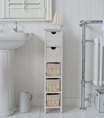 Narrow shelving unit on sale for bathroom